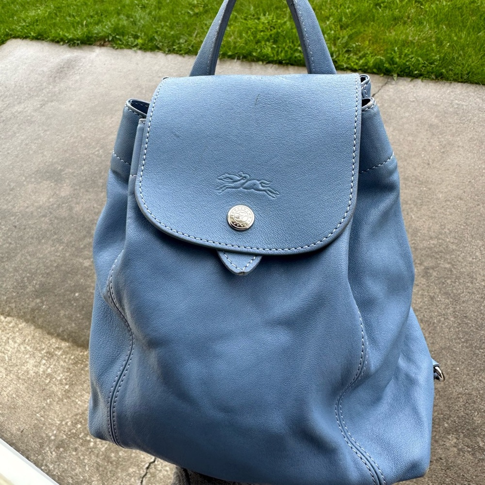 Longchamp leather backpack